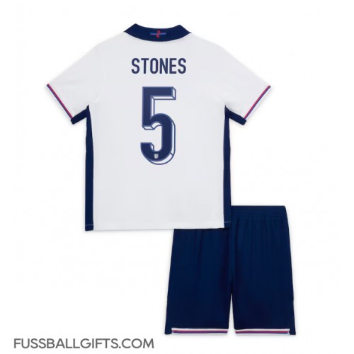 England John Stones #5 Fußballbekleidung Heimtrikot Kinder EM 2024 Kurzarm (+ kurze hosen)